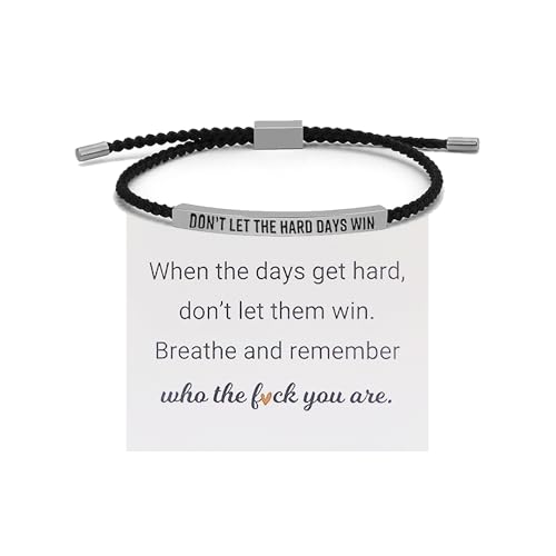 Choistily Dont Let The Hard Days Win Bracelet for Women Adjustable Handmade Braided Bracelet Stainless Steel Tube Engraved Inspirational Bracelet for Women Men Inspirational Jewelry Gifts