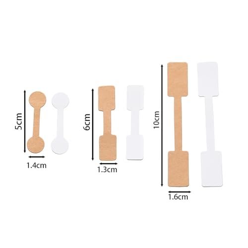 Etiquetas de precio en blanco para joyería y pendientes con diseño rectangular de madera 3