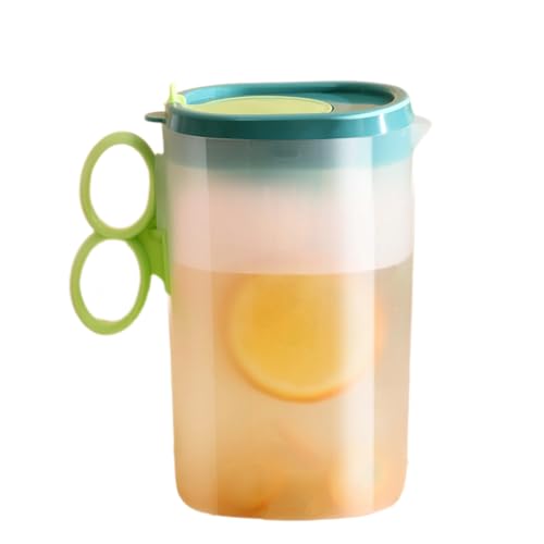 Pitchers for Drinks, 2.2L Water Pitcher with Lid, PP High-Capacity Juice Container with Anti-Scalding Handle for Fridge, Milk, Lemonade, and Water, 7.87×5.12 inches