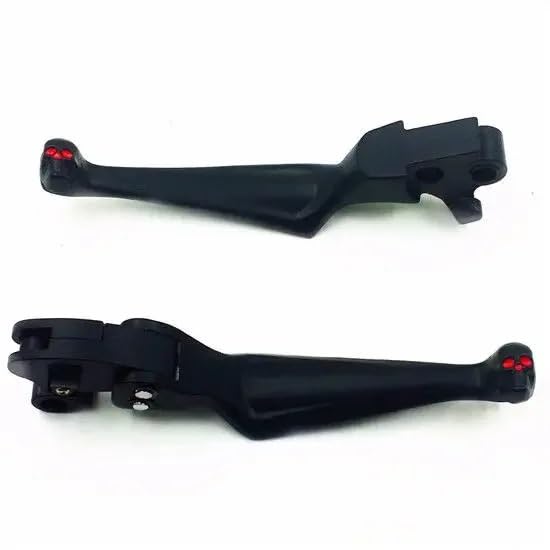 Palanca de Embrague Freno Ajustable con Calavera Negra para Motocicleta Harley