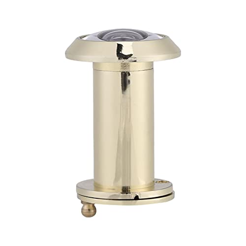 Mirilla para puerta, visor de ojo de puerta con ángulo amplio sólido para puerta de apartamento con cubierta (Dorado)