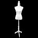 Female Mannequin Torso Body Dress Form with White Adjustable Tripod Stand for Clothing Dress Jewelry Display, White
