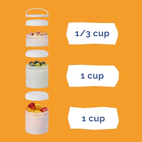 Image of Whiskware Solid Snack Containers, 3 Stackable Snack Cups, Yellow /Orange