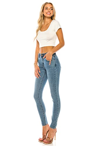 Double Denim January 5th Women's Skinny Jeans Casual Elastic Waistband Slim Fit Stretch Washed Denim Pants3