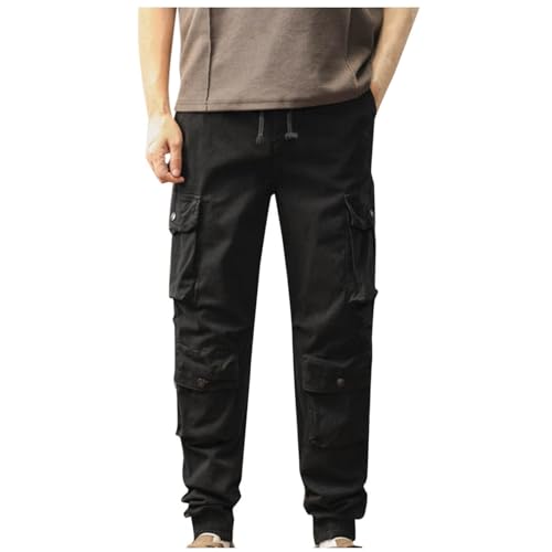 Men's Casual Cargo Hiking Pants Workout Joggers Sweatpants for Men Multiple Pockets Fashion Athletic Trousers