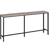 MAHANCRIS Console Table, Narrow Sofa Table, 160 cm Entryway Table, Industrial Sofa Table, Side Ta...