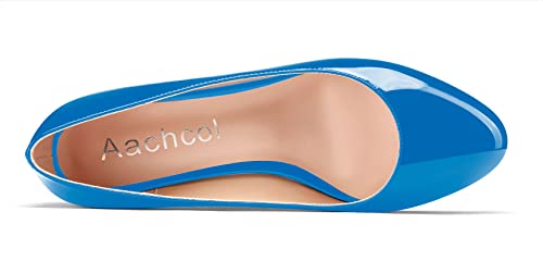 Aachcol Women Round Toe Pumps Chunky Block Low Heel Slip-on Dress Shoes Office 1.5 Inch4