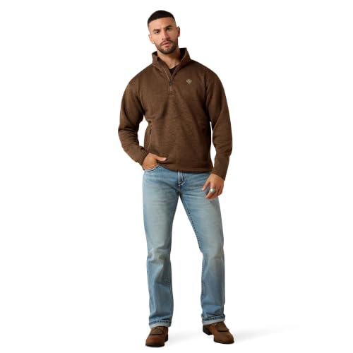 Image of ARIAT Men Caldwell 1 /4 Zip Sweater, Medium, Carafe