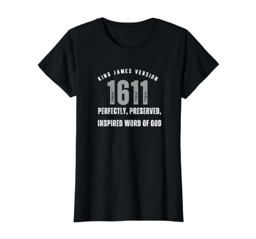 King James Version KJV 1611 T-Shirt, Women, Black, Large