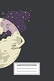  Composition Notebook: Funny Full Moon Space Wide Ruled Note Book, Diary, Planner, Journal for Writing