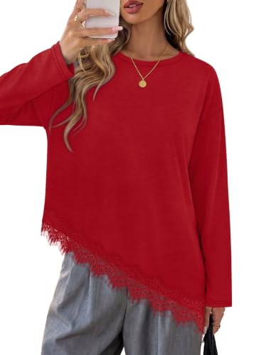 WIHOLL Fall Fashion Clothing Red Christmas Shirts for Women Long Sleeve Top - image 4