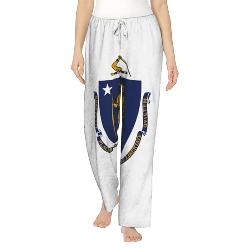 Pantalon de pyjama en flanelle femme Massachusetts motif drapeau nuit