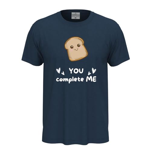 Klassisches Uni-T-Shirt mit kurzen Ärmeln, mit Aufdruck "Brote You Complete Me", Geschenkidee für Paare Essen Chef – Bild 2