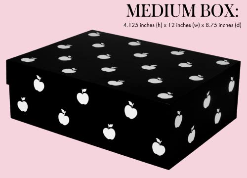 Kate Spade New York Black Decorative Storage Boxes With Lids, 3 Pack Sturdy Organizer Storage Bins, Includes Small Medium Large Pink Nesting Boxes With Magnetic Closure, Dots And Stripes #TOP5