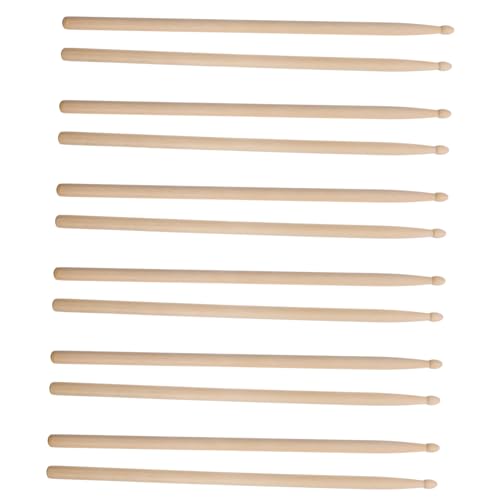 6 pares de baquetas profesionales de madera de arce miniatura 1