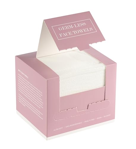 GERM-LESS Disposable Face Towels For Skincare, For Women, XXL, Makeup Dry Wipes, Ultra Soft, 50 Ct