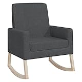 vidaXL Silla Mecedora Balancín Reclinable Asiento Butaca Sillón Salón Sala de Estar Muebles Mobiliario Relajante Decoración de Tela Gris Oscura
