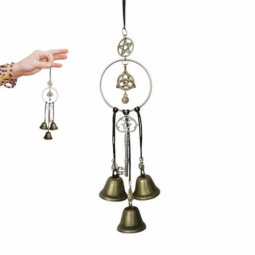 Witches Bells for Door Protection Hanging Witch Bells Door Hanger Wind Chime Witches Bell for Doors Knob Home Protection Witch Bell Decor (1pcs)