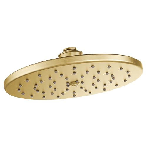 Moen S112EPBG 10-Inch Single Function Eco-Performance Rainshower Showerhead with Immersion Rainshower Technology, Brushed Gold