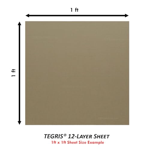 Image of TEGRIS Thermoplastic Composite Sheet - (12 x 12 in.) - (Coyote Brown) - (12 Layer /.060) - Impact Resistant Material for Holster Making, DIY Gear, & Hobby - (USA Made)