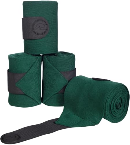 Bandages acryliques HKM Julie vert foncé pour soulager les tendons du cheval