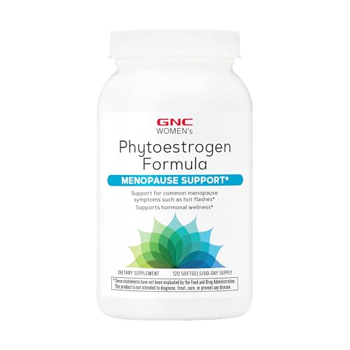 GNC Womens Phytoestrogen Formula Supports Hormone and Mood Balance Plus Increased Energy Targeted Relief for Menopause Symptoms Daily Supplement 120 Softgels