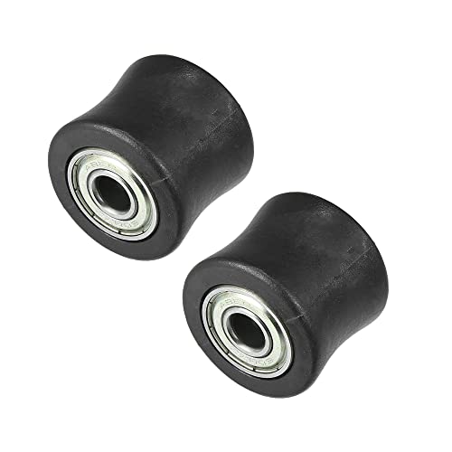 Tendeur de chaîne 8mm avec galet caoutchouc noir pour moto cross, VTT et vélo