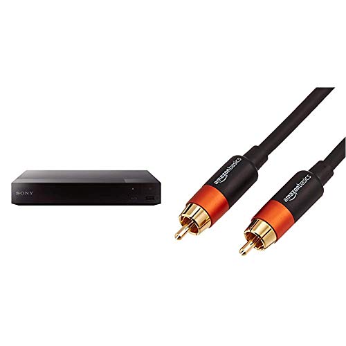 Sony BDPS3700 - Reproductor de BLU-Ray Disc (con CD, DVD, Wi-Fi, función de duplicado de Pantalla, USB Reproductor, Tiempos de Carga mejorados) + AmazonBasics - Cable de Audio Digital coaxial (1,2 m)