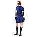 GOBWCOT Firefighter Costume Women Fireman Dress With Plastic Firefighter Hat Halloween Cosplay Outfit Accssaries (Blue, Large)