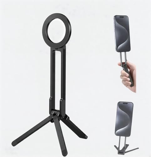 Trépied magnétique pour iPhone avec mini perche à selfie et support pliable