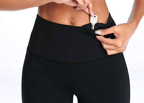 Oalka Women Yoga Pants Workout Running Leggings Black XL - Image 5