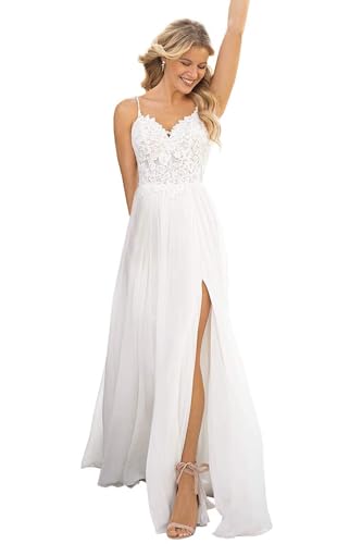 Chiffon Wedding Dress for Bride 2025 Lace Applique A Line Boho Beach Bridal Gowns