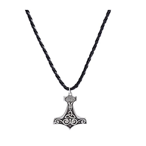 Becoler Nordic Thor Hammer Mjolnir Thor Viking Gothic Chain Necklace Pendant Jewelry
