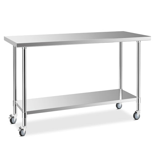 Toolsempire Prep Table with Wheels, 60