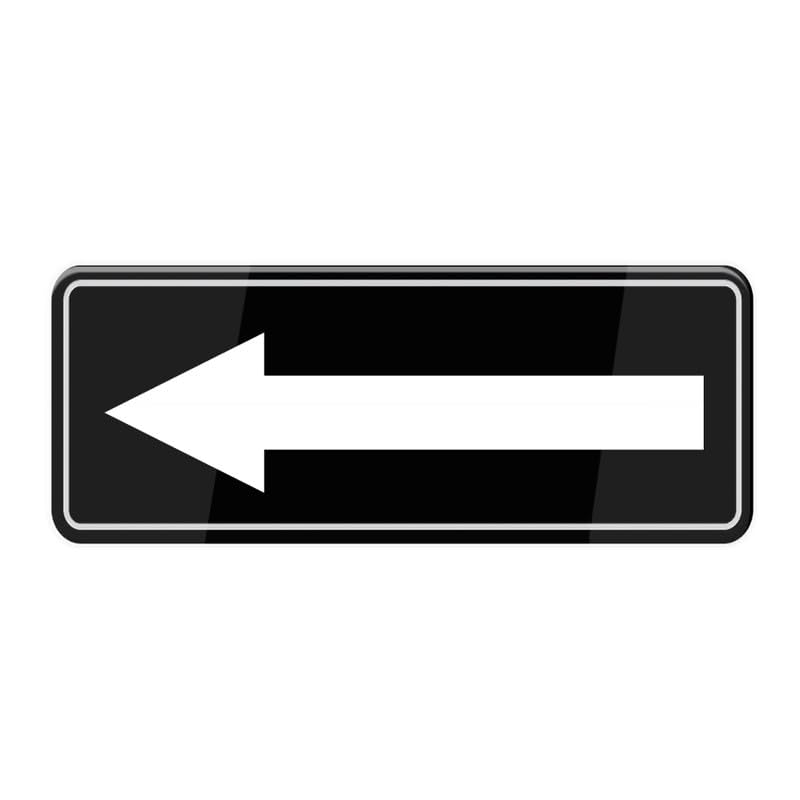 Left Directional Arrow Sign Stickers, 10X3 Inch Acrylic Plaque With Strong Adhesives For Door Office Business Outdoor, White Letters On Black