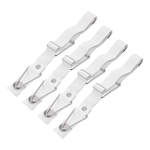 Zerodeko 4Pcs Adjustable Bed Sheet Clips Quilt Fasteners for Fitted Flat Skid Mattress Holder Straps Keep Bedding Neat and Tidy Strong Elastic Bed Sheet Fixed Buckles