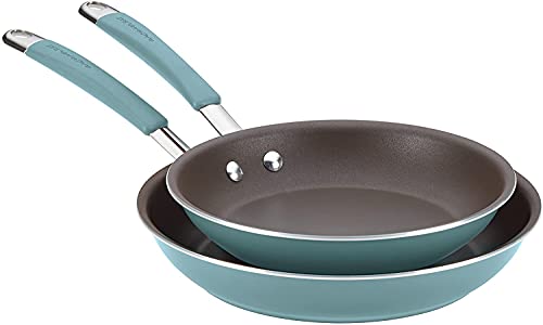 Comparison: Best Rachael Ray Fry Pans 6 Rachael Ray Cucina Nonstick Frying Pan Set / Fry Pan Set / Skillet Set - 9.25 Inch and 11 Inch, Blue