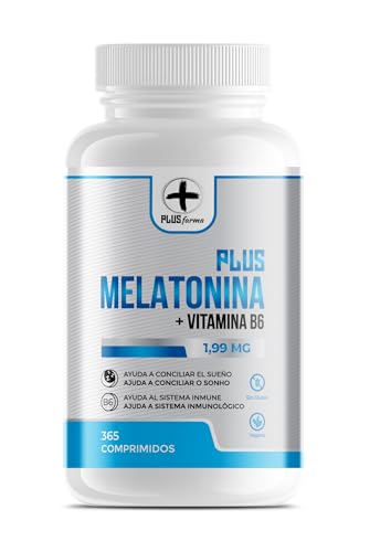 365 Comprimidos Melatonina Pura 1,99 mg con Vitamina B6 Suministro 1 Año | Rápida Absorción|...