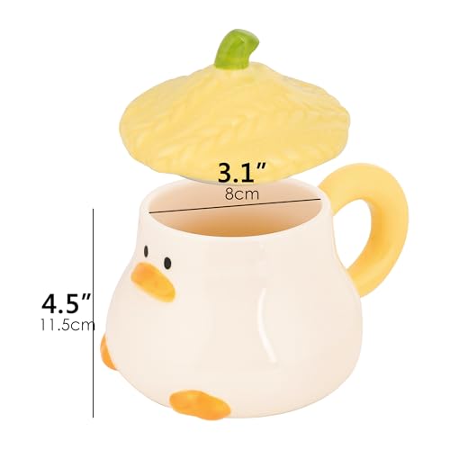 Taza de cerámica con forma de pato y tapa texturizada miniatura 2