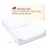 Baby Changing Pad for Dresser & Table | Straps, Waterproof, Zipped Contour Foam, Made in USA, Standard Size by Rumble Tuff