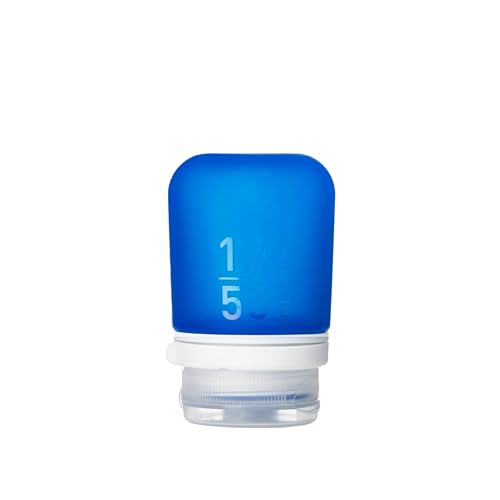 Image of humangear GoToob+ (Small) | Refillable Silicone Travel Bottle | Locking Lid | Food-Safe Material | Dark Blue, Small (1.7 fl.oz; 53ml)