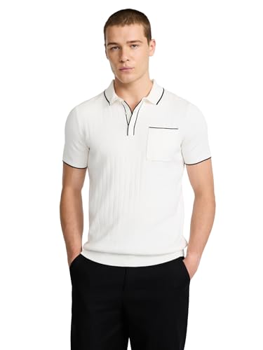 EXPRESS Men’s Sweater Polo – Modern Prep Short Sleeve Cotton Knit with Tipped Collar, Casual Workwear