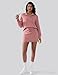 SHESHOW Womens 2 Piece Skirt Sets Casual Long Sleeve Sweatshirt and Pink Tennis Skorts for Women With Pockets XS