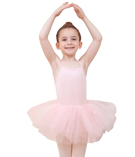 Tancefair Girls Ballet Dress Ballet Leotard Tutu Dress Camisole Cotton Ballet Outfit Dance Leotard Costume Dancewear with Tutu Skirt