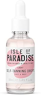 Isle of Paradise Fake Tan Drops Light (30 ml) Add Self Tanning Drops to Skin Care Natural Ingredients & Vegan