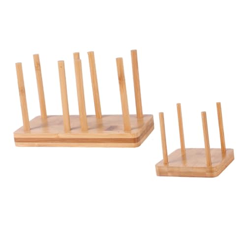 PRETYZOOM Portabicchieri di Carta USA e Getta in Legno 2 Pezzi per Bicchieri Fino a 6,5 Cm, Supporto Porta Bicchieri Monouso per Bar e Casa, Mensola Organizzatore Compatto e Portatile