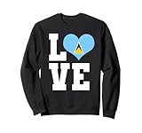 love saint lucia pride st. lucian bandiera a forma di cuore felpa