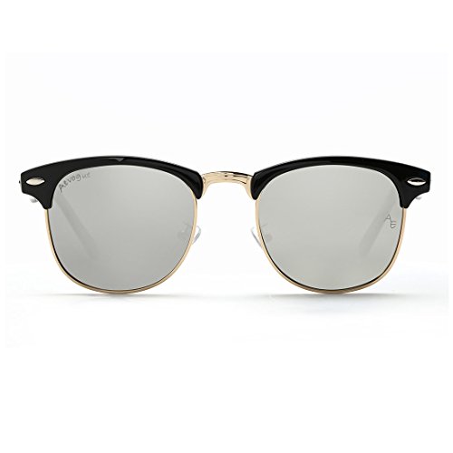 Image of AEVOGUE Polarized Semi Rimless Sunglasses for Men Women, Retro UV400 Sun Glasses for Driving Outdoor