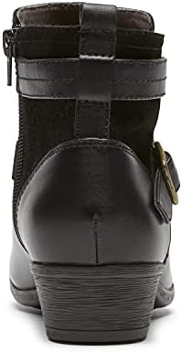 Rockport Women's Carly Strap Boot Ankle, Black, 6 Wide | Image 1