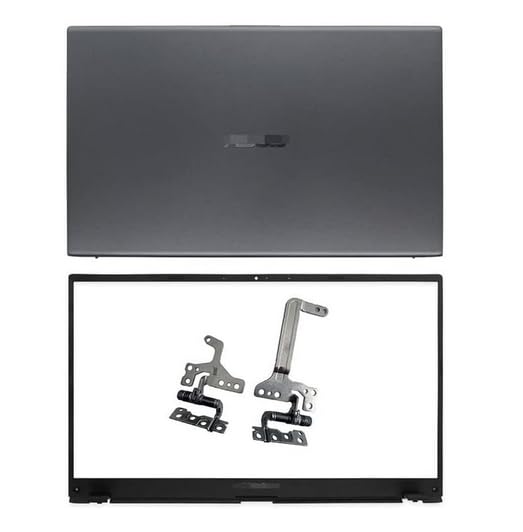 Gray LCD Top Case Rear Lid Back Cover & Front Bezel Frame Trim & Screen Hinges Hinge Compatible with Asus Vivobook 15 F512 F512D F512DA F512J F512JA